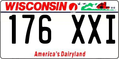 WI license plate 176XXI