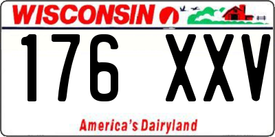 WI license plate 176XXV