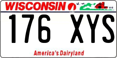 WI license plate 176XYS