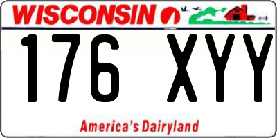 WI license plate 176XYY