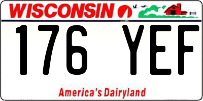 WI license plate 176YEF