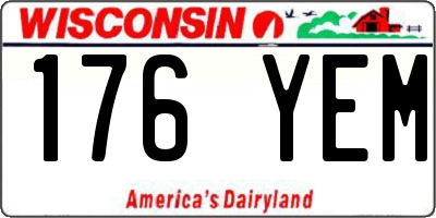 WI license plate 176YEM