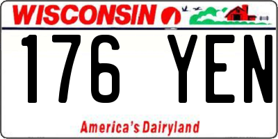 WI license plate 176YEN