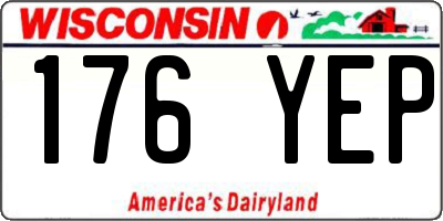 WI license plate 176YEP