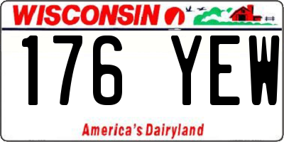 WI license plate 176YEW