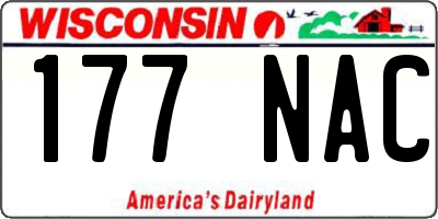 WI license plate 177NAC