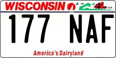 WI license plate 177NAF