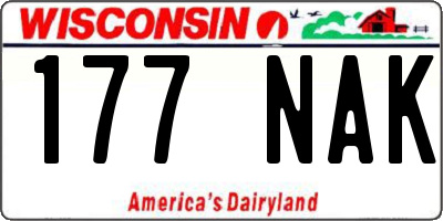 WI license plate 177NAK
