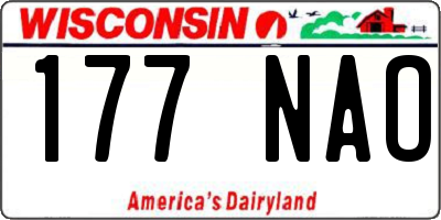 WI license plate 177NAO