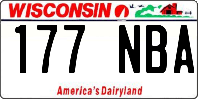 WI license plate 177NBA