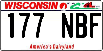 WI license plate 177NBF