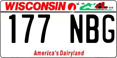WI license plate 177NBG