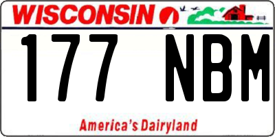 WI license plate 177NBM