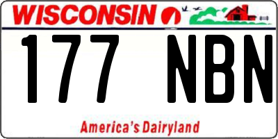 WI license plate 177NBN