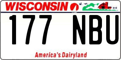 WI license plate 177NBU
