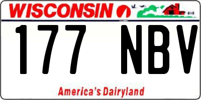 WI license plate 177NBV