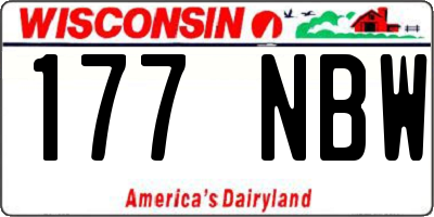 WI license plate 177NBW