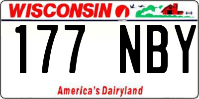 WI license plate 177NBY