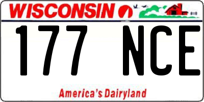 WI license plate 177NCE