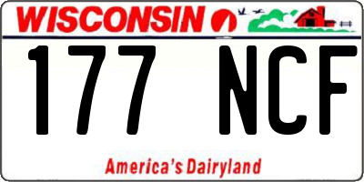 WI license plate 177NCF