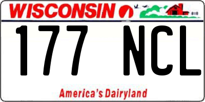 WI license plate 177NCL