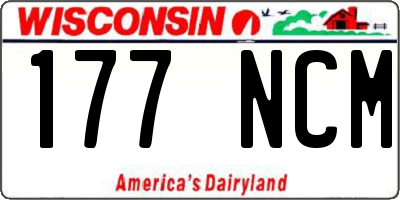 WI license plate 177NCM