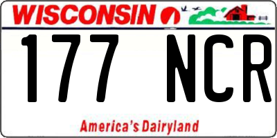 WI license plate 177NCR