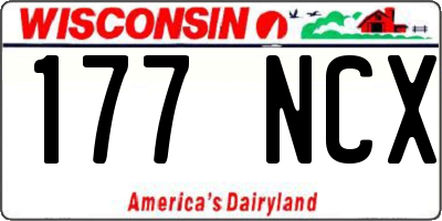 WI license plate 177NCX