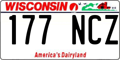 WI license plate 177NCZ