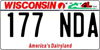 WI license plate 177NDA