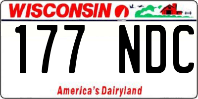 WI license plate 177NDC