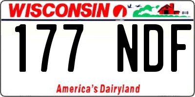 WI license plate 177NDF