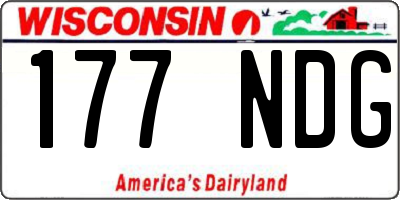 WI license plate 177NDG