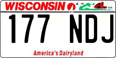 WI license plate 177NDJ