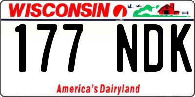 WI license plate 177NDK