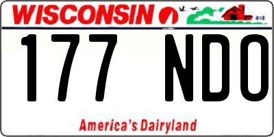 WI license plate 177NDO