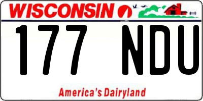 WI license plate 177NDU
