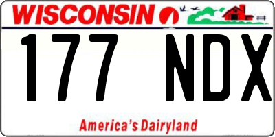 WI license plate 177NDX