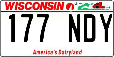 WI license plate 177NDY