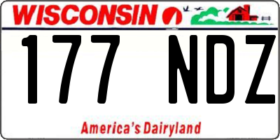 WI license plate 177NDZ