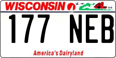 WI license plate 177NEB