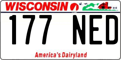 WI license plate 177NED