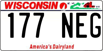 WI license plate 177NEG