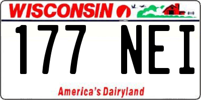 WI license plate 177NEI