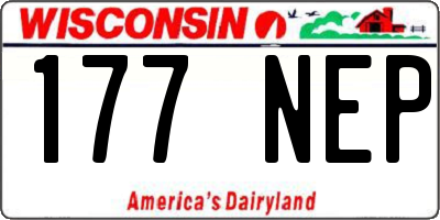 WI license plate 177NEP