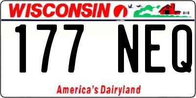 WI license plate 177NEQ