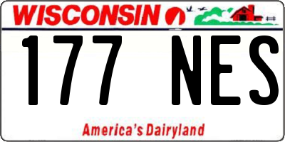 WI license plate 177NES