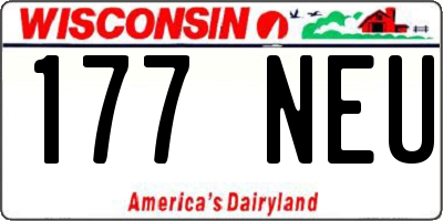WI license plate 177NEU