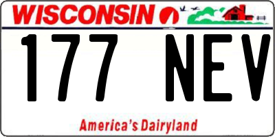 WI license plate 177NEV