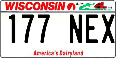 WI license plate 177NEX